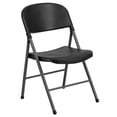 thumbnail image 1 of HERCULES Series 330 lb. Capacity Black Plastic Folding Chair with Charcoal Frame, 1 of 9