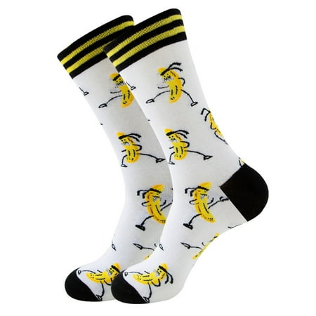 

4 pairs * Men And Women Adult Geometric Fruit Banana Socks Street Socks Astronaut Socks socks for men