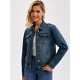 thumbnail image 2 of DARING DIVA Women's Classic Washed Long Sleeve Denim Jackets With Pockets M Blue, 2 of 7
