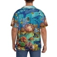 thumbnail image 5 of Xecao offers the Sea World for Men's Casual Short-sleeved Shirt, a button-up collared shirt with a pocket, perfect for beach vacations and yacht travel in the X-Large size., 5 of 7