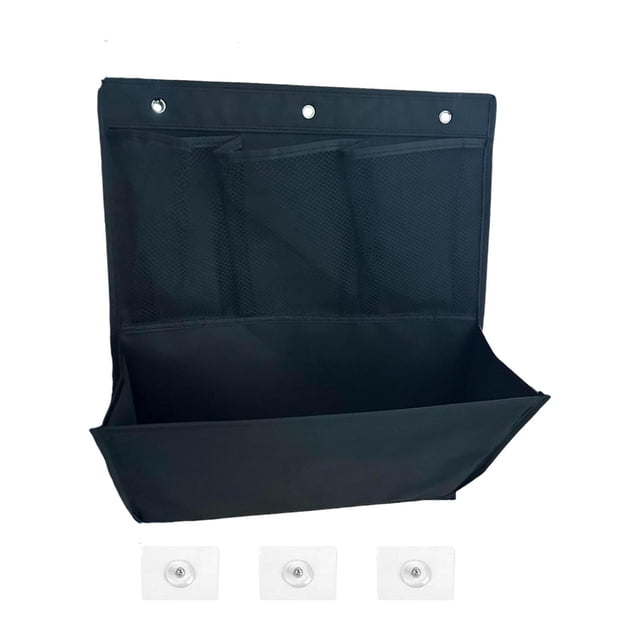 Organizador multiusos para colgar en la puerta, color negro, versátil, con múltiples bolsillos y ahorro de espacio 1x