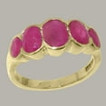 thumbnail image 2 of LBG British Made Spectacular 10k Yellow Gold Natural Ruby Womens Band Ring - 33 size options - Size 10.5, 2 of 6