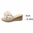 thumbnail image 4 of HomeDM Women's Wedge Slide Sandals Platform Open Toe Slip-On Mules Summer Beach Sandals, White Size 5.5, 4 of 6