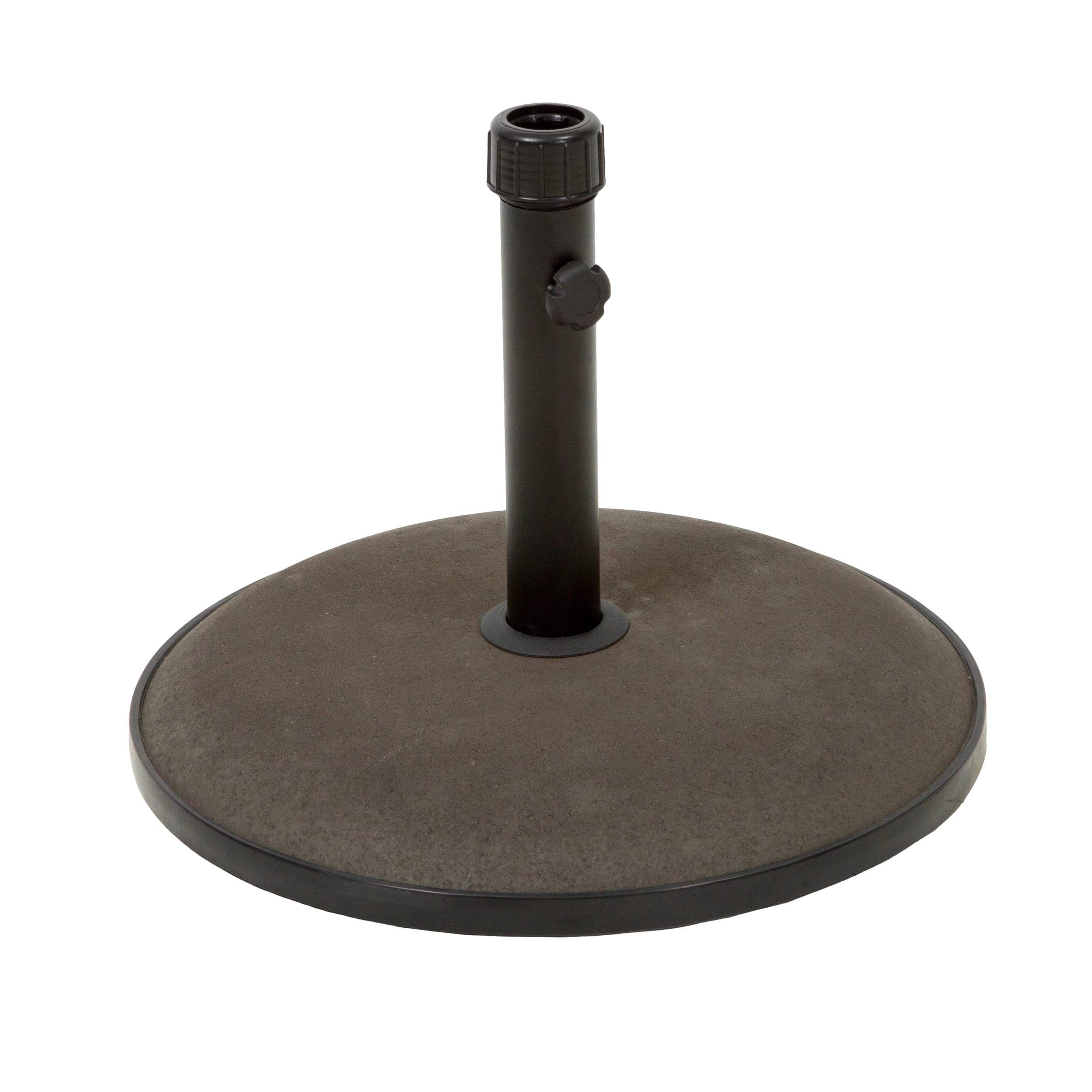 Skinner Outdoor 66 lbs Circular Concrete Umbrella Base, Brown and Black