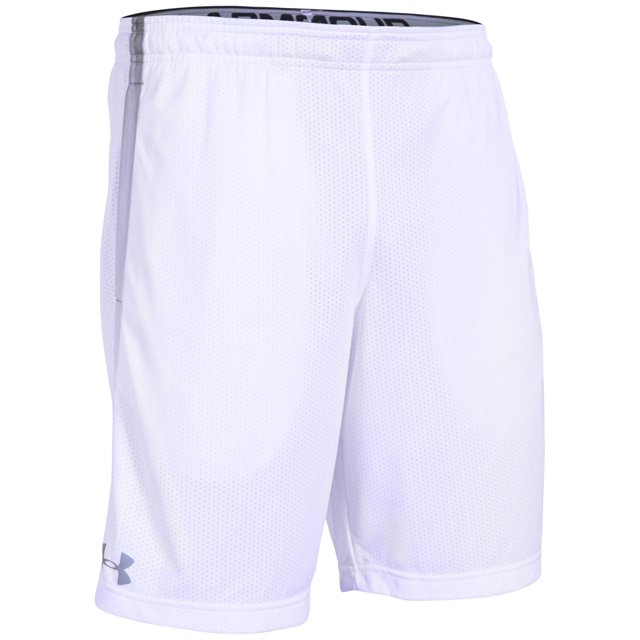 Under Armour Teach Athletic Workout Shorts para hombre, blanco, mediano