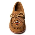 thumbnail image 3 of Minnetonka Children's Thunderbird Animikii Suede Beaded Moccasins, Brown 4 Big Kid, 3 of 6