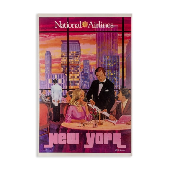 Stupell Industries Eclectic Vintage New York Dining Canvas Art, 16 x 24, by Vintage Posters