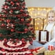 thumbnail image 3 of JM Falda de árbol de Navidad con volantes de granja de 45.7 pulgadas, falda de árbol de arpillera a cuadros de búfalo rojo y negro de 6 capas para decoraciones navideñas rústicas en el hogar JM, 3 of 5
