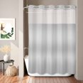 thumbnail image 2 of No Hook Shower Curtain, Grey Ombre Shower Curtains for Bathroom with See Through Top Window, Farmhouse Grey Gradient Color Aesthetic Waterproof & Washable Bath Curtain Stall 48"x72", 2 of 9