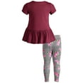 thumbnail image 4 of Disney Minnie Mouse Toddler Girls Graphic T-Shirt and Leggings Outfit Set Wine Red 4T, 4 of 5