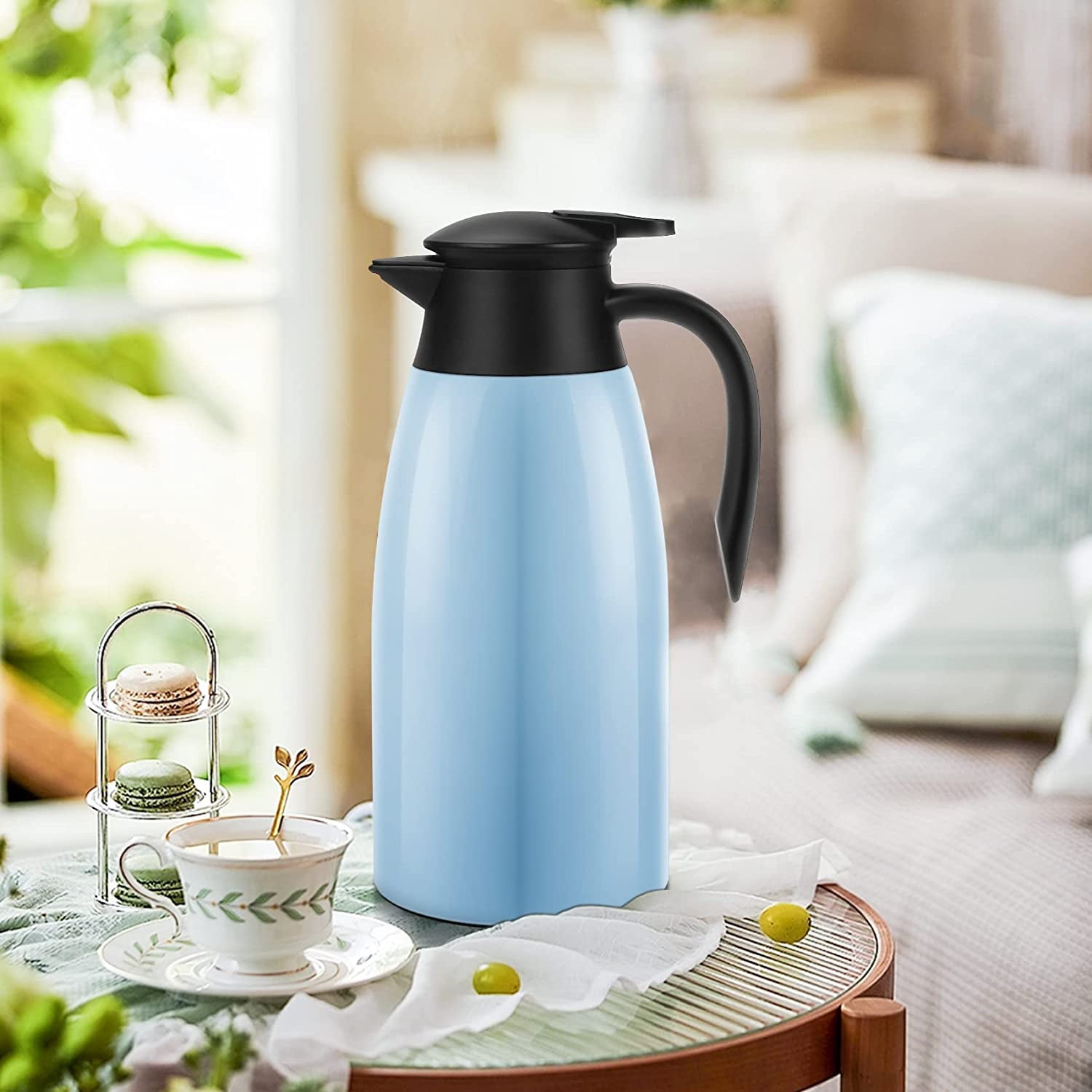 68 Oz 316L Stainless Steel Thermal Carafe Light Thermos Insulated Coffee  Carafe Vacuum Flask Tea Pot Hot Water Pitcher Thickened Curved Handle Hot 