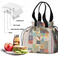 thumbnail image 4 of Boho Bohemia Flower Drawstring Lunch Bag Women - Drawstring Lunch Bag Insulated for Work Office - Stain-Resistant Large Lunchbags for Women with Multi-Pockets, 4 of 6