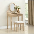thumbnail image 2 of Newboti Furniture Moniys Wood Moniya Makeup Vanity Table and Stool Set, Gold 75718, 2 of 6