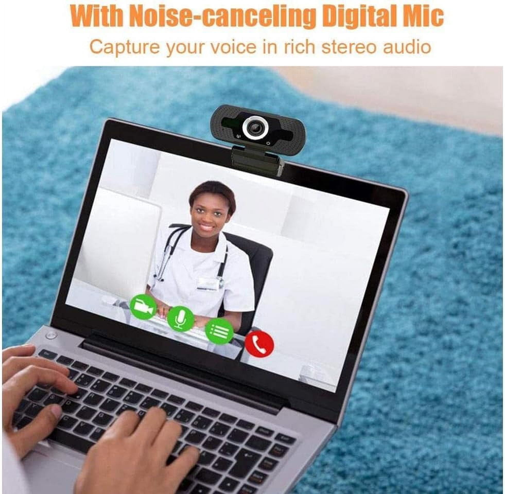 HD Webcam with Microphone 1080P Web Camera 110-degree FOV USB Computer Camera for Zoom/Skype/Teams Conferencing and Video Calling Plug and Play