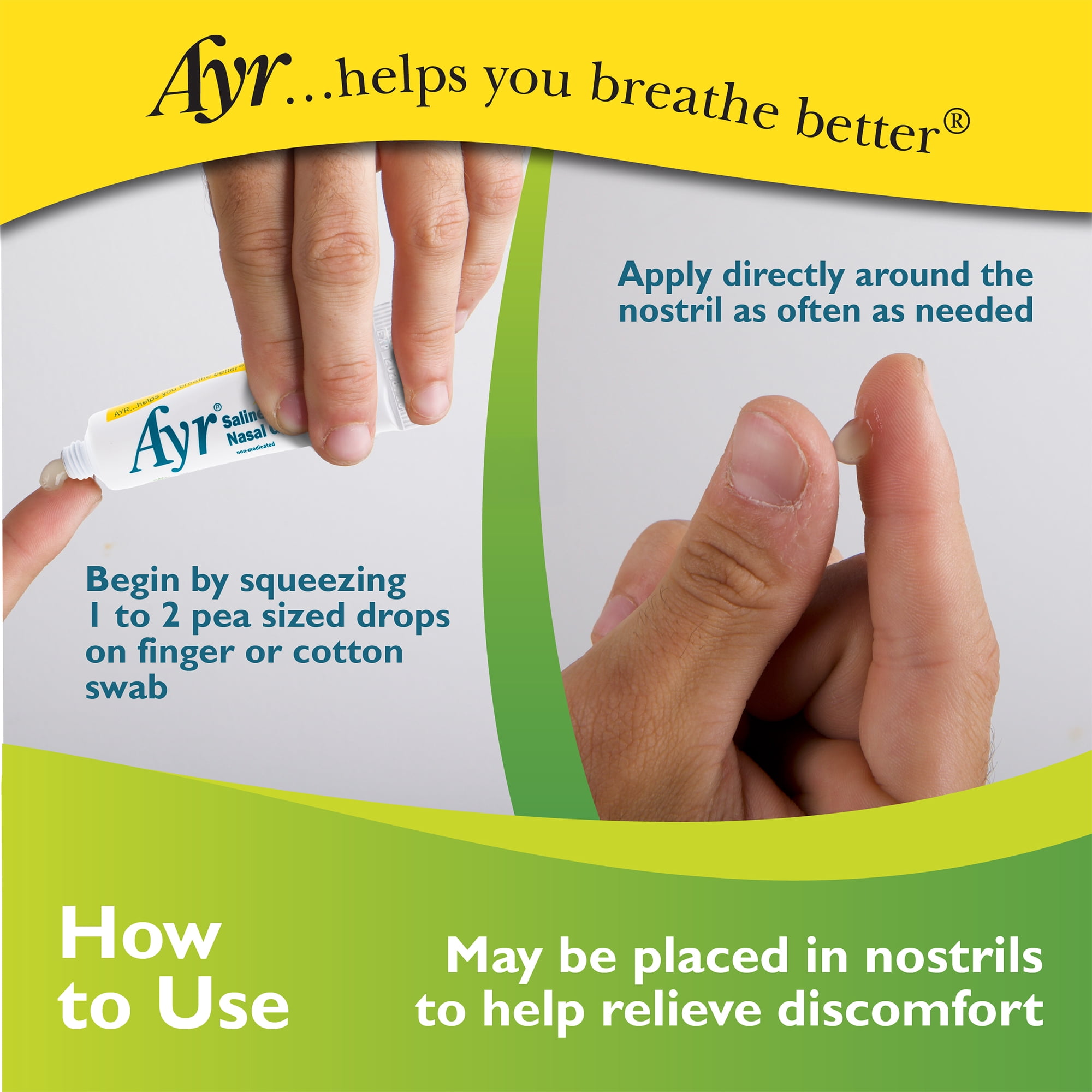 Ayr Saline Nasal Gel with Soothing Aloe, For Dry Noses, 0.5 oz