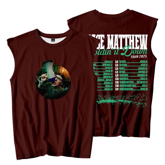 Chase Matthew Holdin' It Down Tour Sleeveless T-Shirts Women Men Fashion Tank Tops