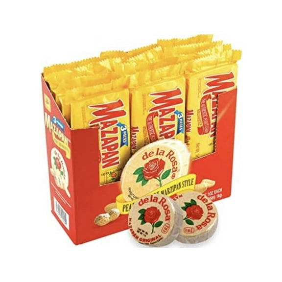 De La Rosa Mazapan , Mexican Original peanut Candy pack of 36 pieces, box of 12 pockets of 3 Marzapans