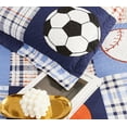thumbnail image 3 of Smuge Boys Sports Bedding Plaid Twin Quilt Sets, 3Pcs Rugby Basketball Lightweight Reversible Kids Quilts and Coverlets with 2 Pillow Shams, 3 of 10