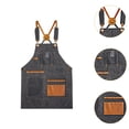 thumbnail image 6 of colaxi Canvas Apron Gardening Apron Cross Back Multipurpose Woodworking Shop Apron Tool Apron for Gardeners Electrician Carpenter Gray, 6 of 9
