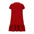 thumbnail image 6 of yillto Women's Summer Dress Puff Short Sleeve V Neck Ruffle Hem Loose Flowy Elegant Mini Dresses, 6 of 7