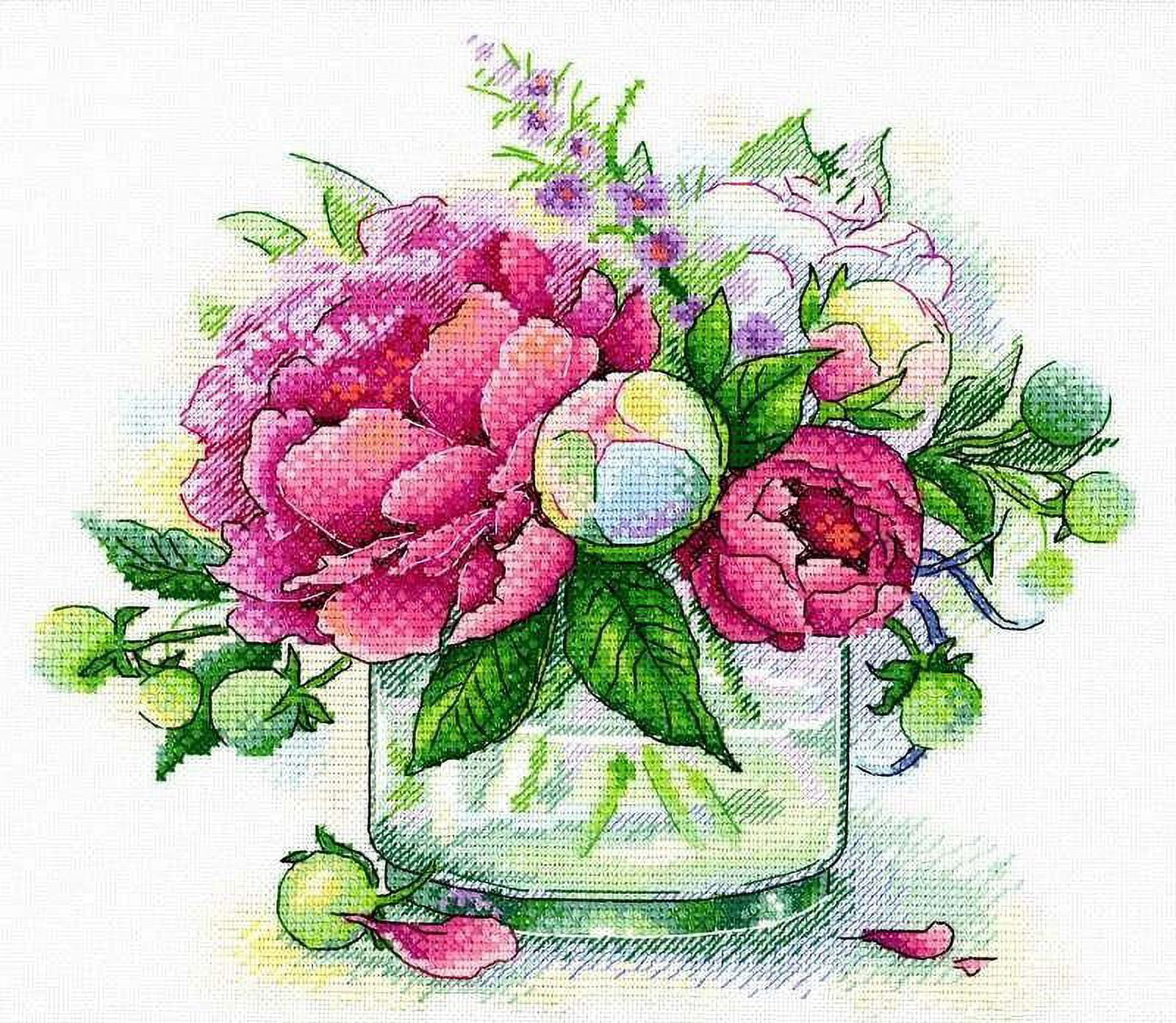 Cross-stitch Kit Tender Aroma SA-032 Needlework Pink Flowers MP Studia