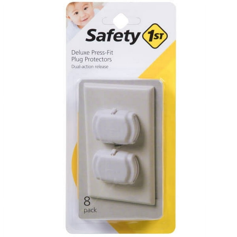 Protecteurs de prise Secure Press de Safety 1st à languette rétractable en  plastique blanc, 12/pqt 48590