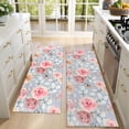 thumbnail image 4 of Kitchen Rugs Sets Of 2,Pioneer Flower Floral Print Pattern Anti Fatigue Kitchen Mat Rugs Non Slip Washable,Decorative Kitchen Floor Mats for Kitchen,Sink,Laundry,17"X47", 4 of 5