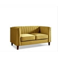thumbnail image 4 of Uspridefurniture Plainfield Line Tufted Square Velvet Loveseat,Yellow, 4 of 5