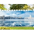 thumbnail image 2 of 16x 7ftForest Winter Garage Door Decoration Background Carpathian Ukraine Mountains Cracked Ice Frozen Lake Backdrops Snow Christmas Nature Landscape Photo Photography Booth Decor Banner Cover, 2 of 4
