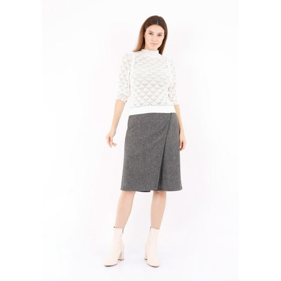 Women's Grey Midi Skirt Shorts
