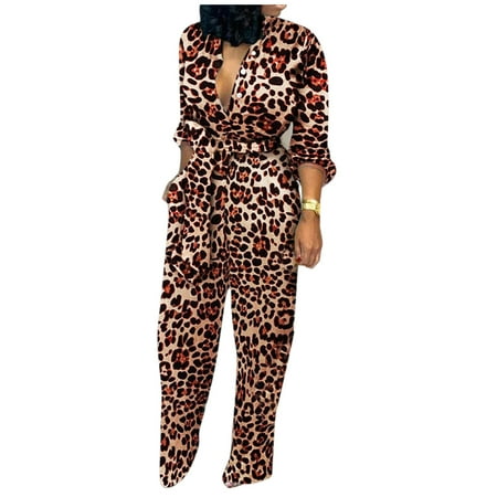 

Jumpsuits For Women Dressy Women Casual Long Sleeves Print Pocket Romper Long Playsuit Button Jumpsuit Women s Jumpsuits Rompers & Overalls Summer Rompers For Women 2023 Beach