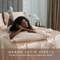 thumbnail image 5 of MR&HM Satin Sheet Set Queen 4 Pcs, Silky Elegant Luxurious Queen Size Bed Sheets, with Flat Sheet, Deep Pocket Fitted Sheet for Mattress and Matching Satin Pillow Cases (Queen Size, Champagne), 5 of 7