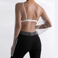 thumbnail image 4 of Pompotops Women's Spring And Summer Mesh Hollow Out Long Sleeved Rhinestone Top On Sale, 4 of 7