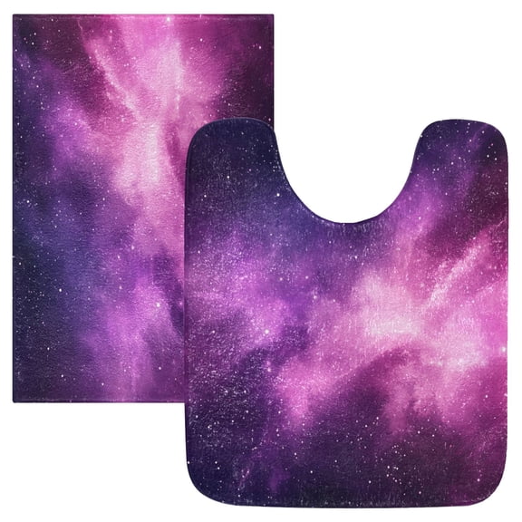 RMDQTR 2PCs Bathroom Rugs Set Plush Toilet Base Mat 16" × 24" Bath Mat and 20" × 24" U Shape Soft Rugs Non Slip Absorbent