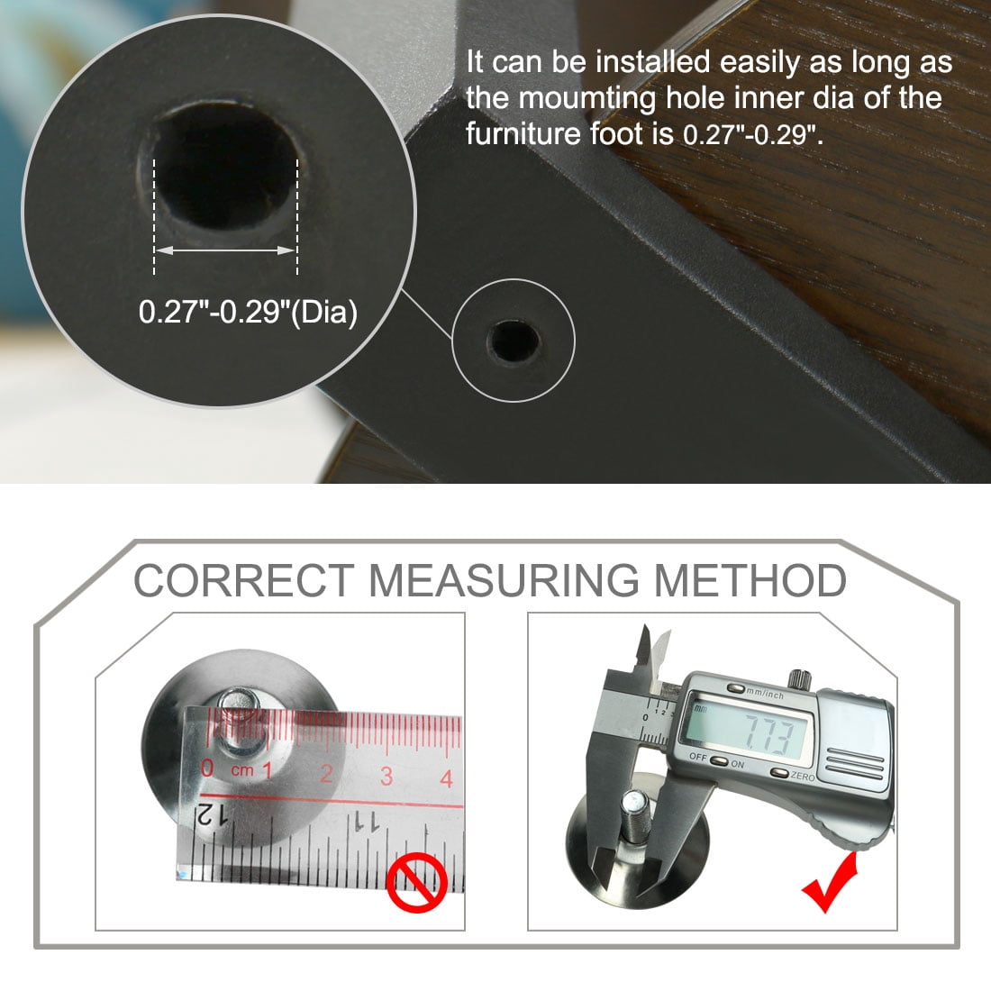 Unique Bargains 8Pcs M8 x 18mm Adjustable Leveling Feet for Table Desk Leg