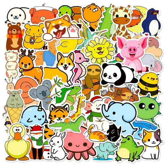 CCOCC Stickers for Kids,Cute Animal Designs Stickers for Water Bottles,Fun Patterns Water Bottle Stickers for Kids,Multicolor