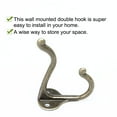thumbnail image 5 of 2pcs Dual Metal Robe Hooks Coat Bag Clothes Wall Hooks DIY Closets Hangers w Screws Home Storage Holder, Bronze Tone, 5 of 7