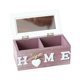 thumbnail image 3 of Caja de almacenamiento de madera, organizador de escritorio, regalos, multifuncional, joyero con 2 compartimentos Púrpura, 3 of 9