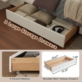 thumbnail image 6 of King Size Bed Frame Upholstered Platform Bed with Two Large Storage Drawers, Linen Fabric, Wooden Slat Support, Mattress Foundation, No Box Spring Needed, Noise-Free, Easy Assembly, White, 6 of 9