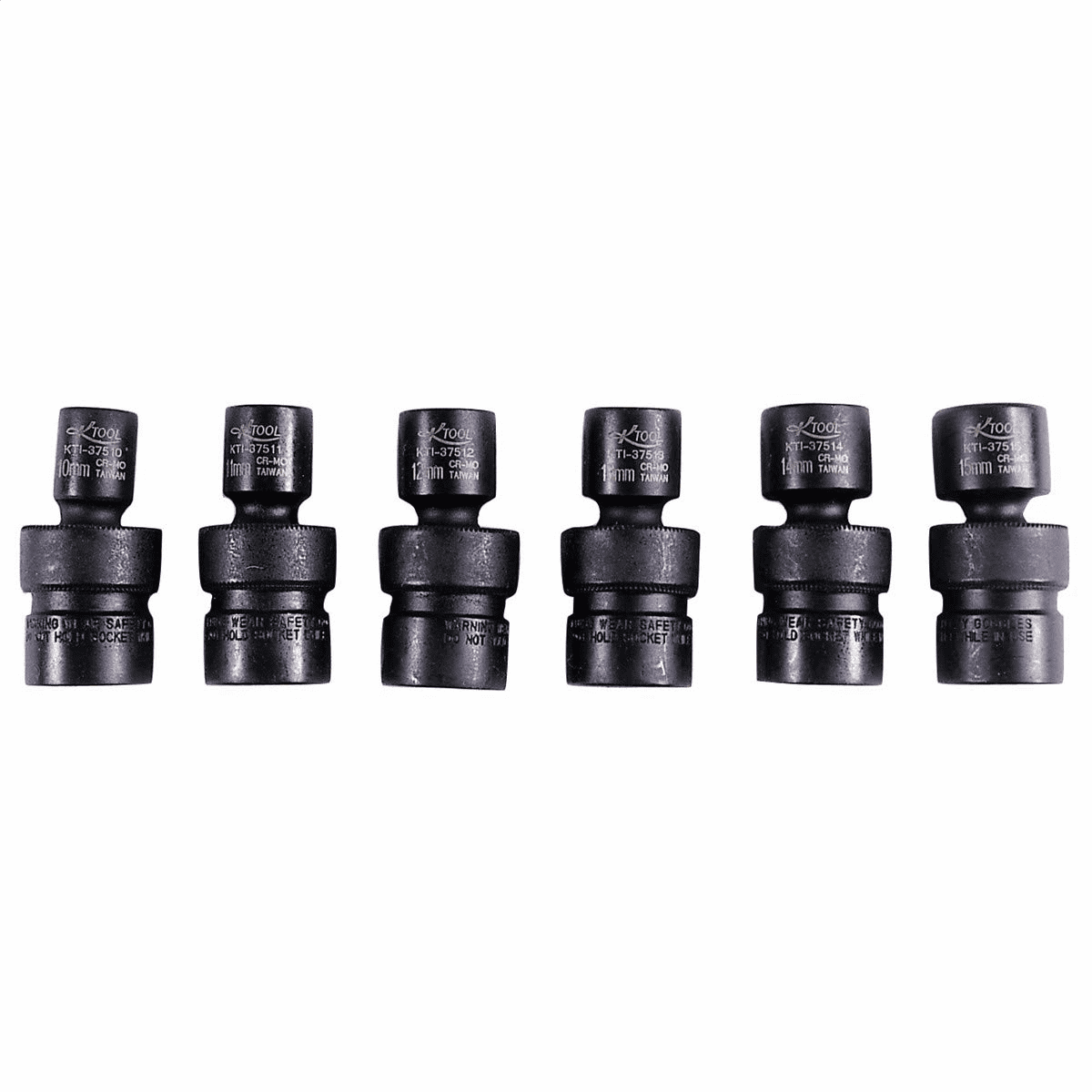 K-Tool 37500 6 Piece 3/8" Drive Metric 6-Point Flex Impact Socket Set