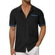 thumbnail image 1 of Camisa de manga corta con botones para hombre - Cárdigan informal con bolsillos huecos - Tejido ligero de poliéster - Corte holgado, se recomienda elegir una talla menos - Tallas S-XXXL, 1 of 5