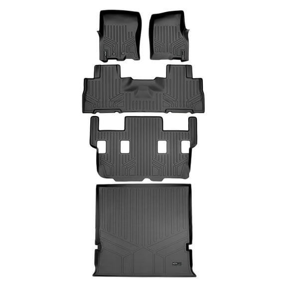 SMARTLINER 4 Rows Custom Fit Floor Liners Compatible with 2011 - 2017 Ford Expedition 7 Passenger