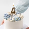 thumbnail image 5 of Ice Cream Birthday Party Decorations Gold Macaron Pearl Number Birthday Party Candles Children's Cake Decorations with Food-Grade Extended Pointed Base for Stable Hold, 5 of 6
