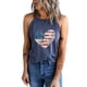 thumbnail image 3 of ABPHQTO Camiseta de manga corta con estampado floral en forma de corazón y bandera estadounidense azul para mujer, 3 of 5