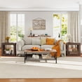thumbnail image 6 of Costway 1 PCS 2-Tier End Table with Storage Shelf Hollow-out Design for Living Room Walnut, 6 of 10
