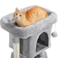 thumbnail image 3 of Alden Design 23in 2-Level Cat Tree Condo with Scratch Posts, Light Gray, 3 of 8