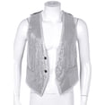 thumbnail image 6 of renvena Men Shiny Sequins Waistcoat Sparkly Jazz Hip Hop Disco Dance Top Vest Stage Performance Costume, 6 of 7