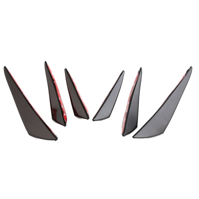 6PCS Universal PP Surface Car Bumper Front Lip Splitter Wrap Angle Spoiler Pala (Negro)