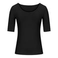 thumbnail image 5 of Breezora Women's Slim Fit Short Sleeve T-Shirt Breathable Summer Top Square Neck Casual Tee for Everyday Wear L Size Black, 5 of 6