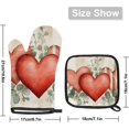 thumbnail image 2 of Valentine''s Day Oven Mitts and Pot Holders Set of 2, Heart Leaves Heat Resistant Oven Mitts Kitchen Oven Glove for Cooking, Baking, 2 of 6